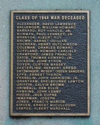 And Then There Was War Marker -<br>Class of 1944 War Deceased (A-L) image. Click for full size.