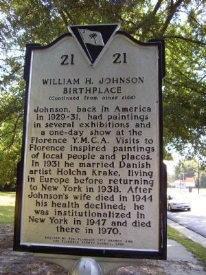 William H. Johnson Birthplace Marker image. Click for full size.