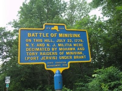 Battle of Minisink Marker. Click for full size. Battle of Minisink Marker image. Click for full size.