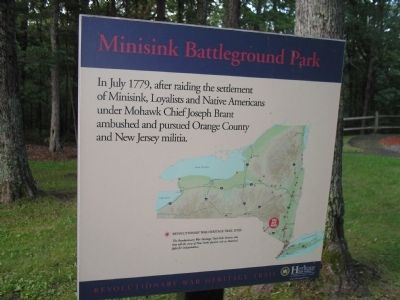 Minisink Battleground Park Marker. Click for full size. Minisink Battleground Park Marker image. Click for full size.
