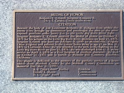 Benjamin C. Criswell Marker. Click for full size. Benjamin C. Criswell Marker image. Click for full size.