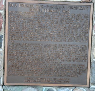 Old French War - Pontiac's Conspiracy - Revolutionary War Marker image. Click for full size.