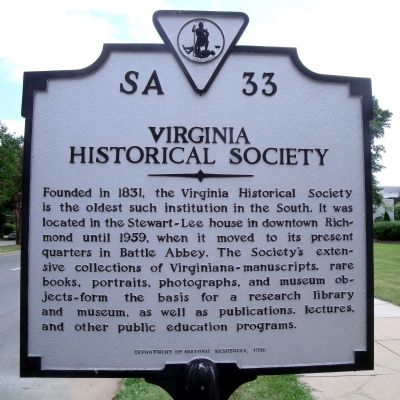 Virginia Historical Society Marker image. Click for full size.