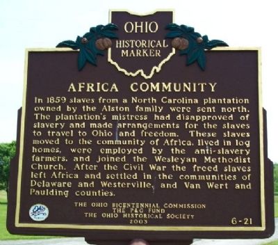 Africa Community Marker Reverse image. Click for full size.