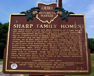 Sharp Family Homes Marker (Side A) image. Click for full size.