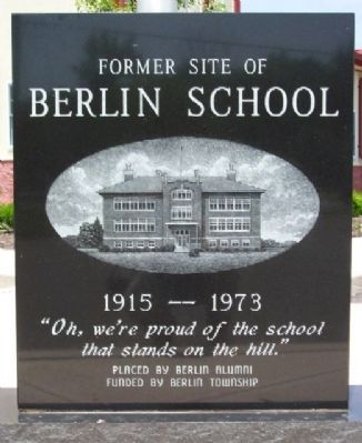 Former Site of Berlin School Marker image. Click for full size.