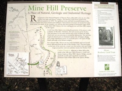Mine Hill Preserve Marker image. Click for full size.