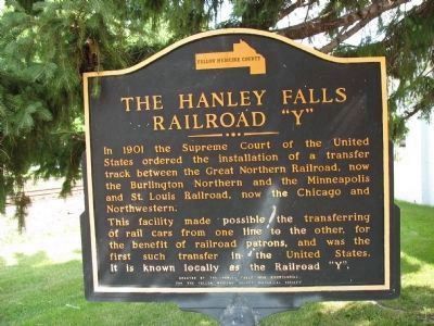 The Hanley Falls Railroad "Y" Marker image. Click for full size.
