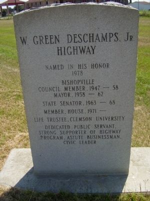 W. Green Deschamps, Jr. Highway Marker. Click for full size. W. Green Deschamps, Jr. Highway Marker image. Click for full size.