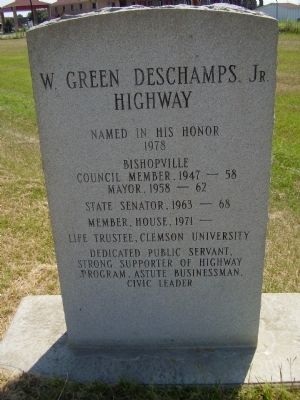 W. Green Deschamps, Jr. Highway Marker image. Click for full size.