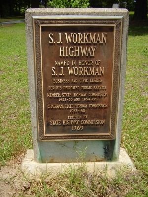 S.J. Workman Highway Marker image. Click for full size.