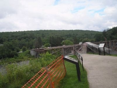Markers at the Delaware Aqueduct. Click for full size. Markers at the Delaware Aqueduct image. Click for full size.