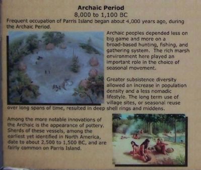 Parris Island Indians, Lower left side pictures; Archaic Period. Click for full size. Parris Island Indians, Lower left side pictures; Archaic Period image. Click for full size.