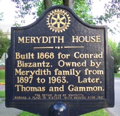 Merydith House Marker. Click for full size. Merydith House Marker image. Click for full size.