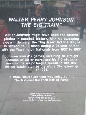 Walter Perry Johnson Marker image. Click for full size.