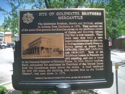 Site of Goldwater Brothers Mercantile Marker image. Click for full size.