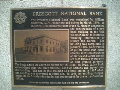 Prescott National Bank Marker image. Click for full size.