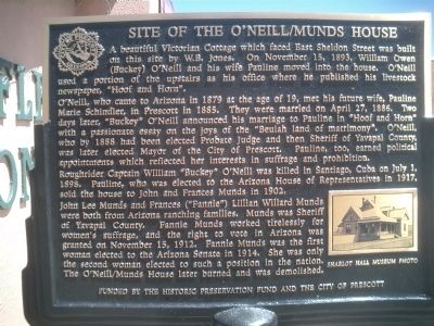 Site of the O'Neill/Munds House Marker. Click for full size. Site of the O'Neill/Munds House Marker image. Click for full size.