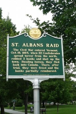 St. Albans Raid Marker image. Click for full size.