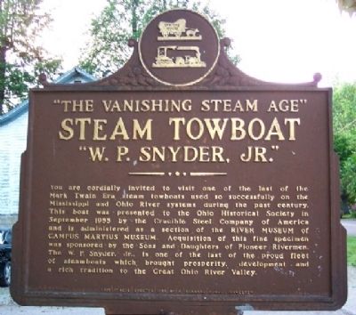 Steam Towboat "W. P. Snyder, Jr." Marker image. Click for full size.