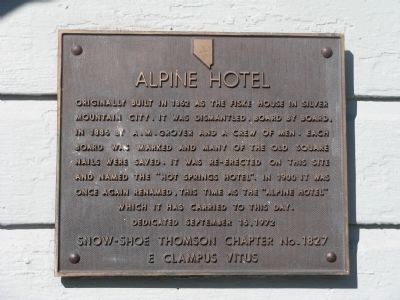 Alpine Hotel Marker image. Click for full size.