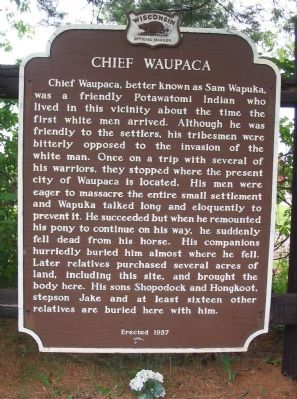 Chief Waupaca Marker image. Click for full size.