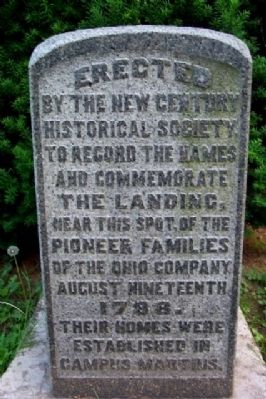 Pioneer Families of the Ohio Company Marker. Click for full size. Pioneer Families of the Ohio Company Marker image. Click for full size.