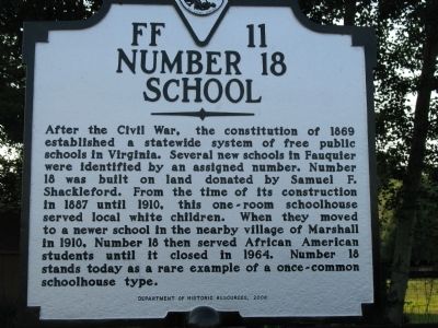 Number 18 School Marker. Click for full size. Number 18 School Marker image. Click for full size.