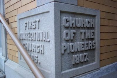 First Congregational Church Cornerstone image. Click for full size.