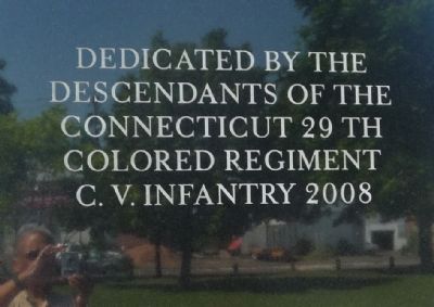 The Connecticut Twenty-Ninth Colored Regiment, C. V. Infantry Marker - image. Click for full size.