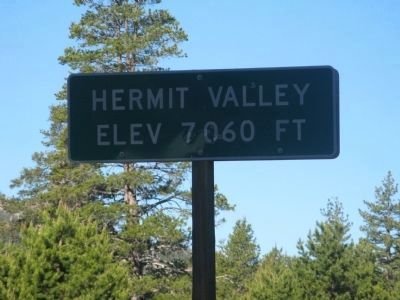 Hermit Valley State Elevation Sign. Click for full size. Hermit Valley State Elevation Sign image. Click for full size.
