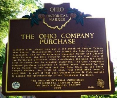 The Ohio Company Purchase Marker (Side B). Click for full size. The Ohio Company Purchase Marker (Side B) image. Click for full size.