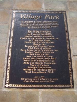 Village Park Dedication Plaque image. Click for full size.