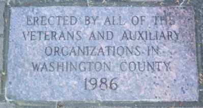 Washington County Veterans Memorial Sponsor. Click for full size. Washington County Veterans Memorial Sponsor image. Click for full size.