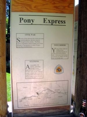 Nearby Kiosk Displaying Pony Express Information image. Click for full size.