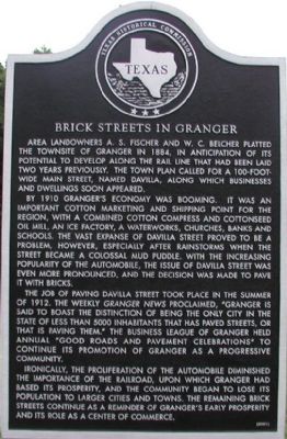 Brick Streets in Granger Marker. Click for full size. Brick Streets in Granger Marker image. Click for full size.