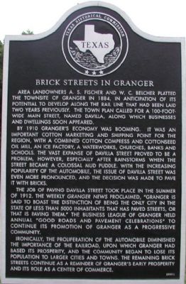 Brick Streets in Granger Marker image. Click for full size.