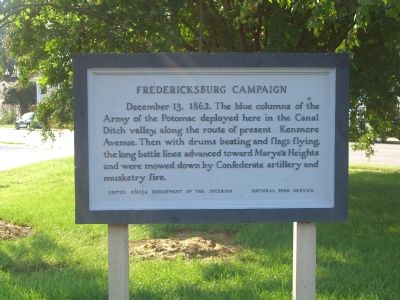 Fredericksburg Campaign Marker. Click for full size. Fredericksburg Campaign Marker image. Click for full size.