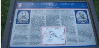 Third Battle of Winchester Marker. Click for full size. Third Battle of Winchester Marker image. Click for full size.