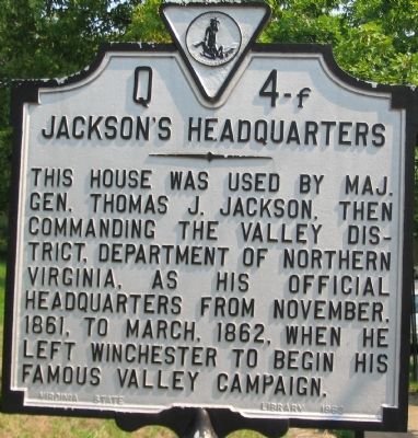 Jackson's Headquarters Marker image. Click for full size.