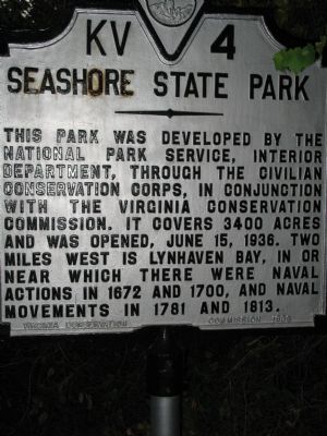 Seashore State Park Marker image. Click for full size.
