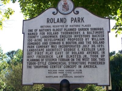 Roland Park Marker image. Click for full size.