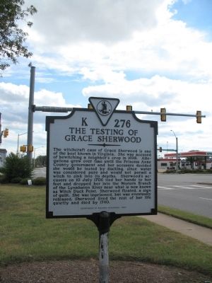 The Testing of Grace Sherwood Marker image. Click for full size.