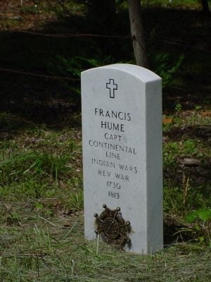 Francis Hume Marker image. Click for full size.