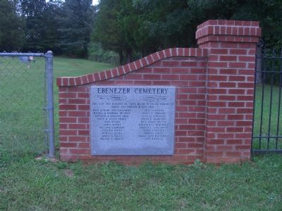 Ebenezer Cemetery Marker (Left Brickwork) image. Click for full size.