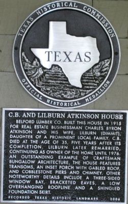 C.B. and Lilburn Atkinson House Marker image. Click for full size.