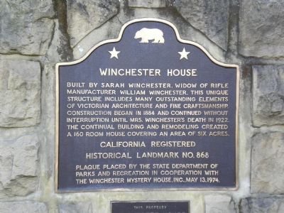 Winchester House Marker image. Click for full size.