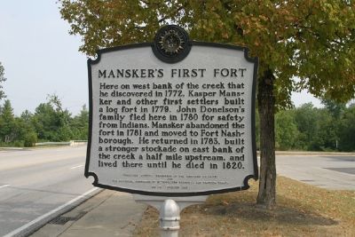 Mansker's First Fort - Taken Facing East. Click for full size. Mansker's First Fort - Taken Facing East image. Click for full size.