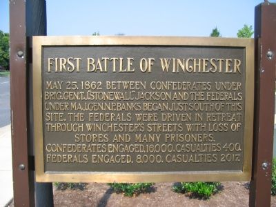 First Battle of Winchester Marker. Click for full size. First Battle of Winchester Marker image. Click for full size.