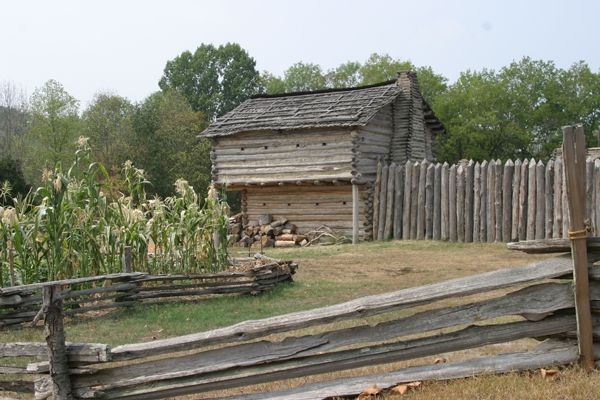 Mansker's Station Historic Site - Fort and Cabin image. Click for full size.